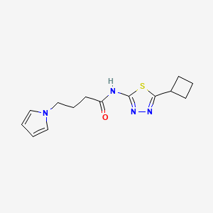 molecular formula C14H18N4OS B1187449 N-(5-cyclobutyl-1,3,4-thiadiazol-2-yl)-4-(1H-pyrrol-1-yl)butanamide 