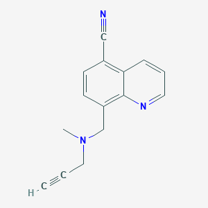 molecular formula C15H13N3 B11874570 8-((Methyl(prop-2-yn-1-yl)amino)methyl)quinoline-5-carbonitrile CAS No. 89159-89-7