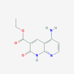 molecular formula C11H11N3O3 B11874700 Ethyl 5-amino-2-oxo-1,2-dihydro-1,8-naphthyridine-3-carboxylate 