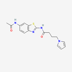 molecular formula C17H18N4O2S B1187488 N-[6-(acetylamino)-1,3-benzothiazol-2-yl]-4-(1H-pyrrol-1-yl)butanamide 