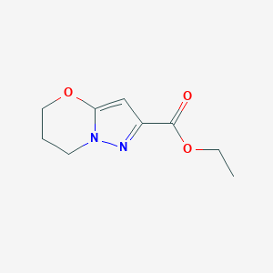 molecular formula C9H12N2O3 B118749 Ethyl 6,7-dihydro-5H-pyrazolo[5,1-b][1,3]oxazine-2-carboxylate CAS No. 153597-59-2