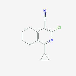molecular formula C13H13ClN2 B11874918 3-Chloro-1-cyclopropyl-5,6,7,8-tetrahydroisoquinoline-4-carbonitrile 