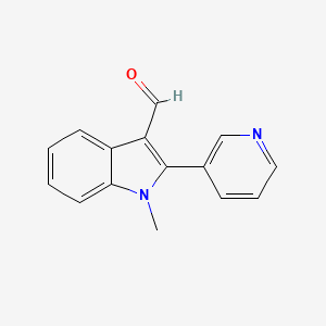 molecular formula C15H12N2O B11874938 1-Methyl-2-(pyridin-3-yl)-1H-indole-3-carbaldehyde CAS No. 23768-16-3