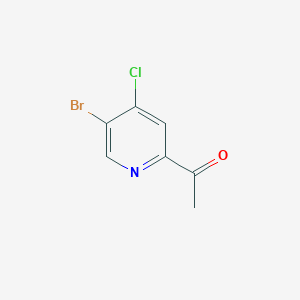 molecular formula C7H5BrClNO B11874953 1-(5-Bromo-4-chloropyridin-2-yl)ethanone 