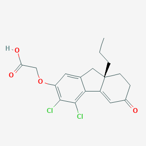 molecular formula C18H18Cl2O4 B011875 [[(9aS)-5,6-Dichloro-2,3,9,9a-tetrahydro-3-oxo-9a-propyl-1H-fluoren-7-yl]oxy]acetic acid CAS No. 101469-39-0