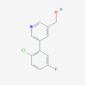 molecular formula C12H9ClFNO B11875075 (5-(2-Chloro-5-fluorophenyl)pyridin-3-yl)methanol CAS No. 1346692-30-5