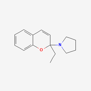 molecular formula C15H19NO B11875095 1-(2-Ethyl-2H-chromen-2-yl)pyrrolidine 