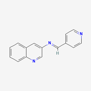 molecular formula C15H11N3 B11875097 3-((4-Pyridylmethylene)amino)quinoline CAS No. 16722-43-3