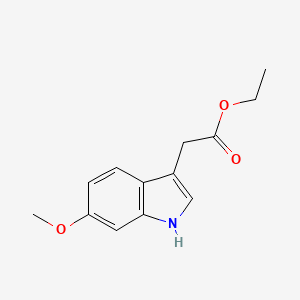 molecular formula C13H15NO3 B11875122 Ethyl 2-(6-methoxy-1H-indol-3-yl)acetate 