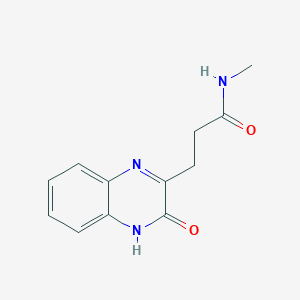molecular formula C12H13N3O2 B11875186 N-Methyl-3-(3-oxo-3,4-dihydroquinoxalin-2-yl)propanamide 