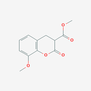 molecular formula C12H12O5 B11875285 Methyl 8-methoxy-2-oxochroman-3-carboxylate 