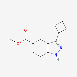 molecular formula C13H18N2O2 B11875297 Methyl 3-cyclobutyl-4,5,6,7-tetrahydro-1H-indazole-5-carboxylate 
