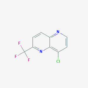 molecular formula C9H4ClF3N2 B11875360 8-Chloro-2-(trifluoromethyl)-1,5-naphthyridine 