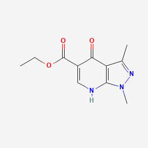 molecular formula C11H13N3O3 B11875418 Ethyl 4-hydroxy-1,3-dimethyl-1H-pyrazolo[3,4-b]pyridine-5-carboxylate 