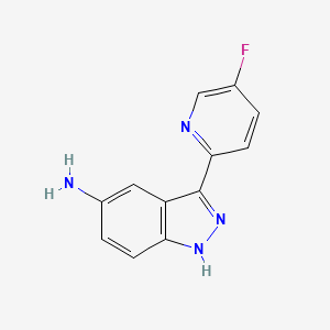 molecular formula C12H9FN4 B11875455 3-(5-fluoropyridin-2-yl)-1H-indazol-5-amine CAS No. 1356087-92-7