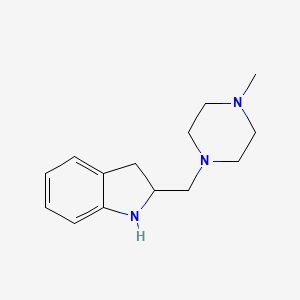 molecular formula C14H21N3 B11875511 2-((4-Methylpiperazin-1-yl)methyl)indoline 