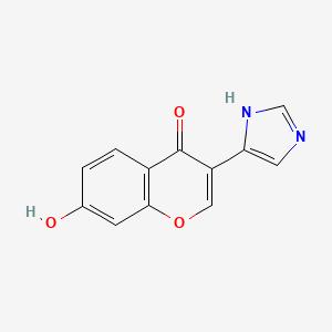 molecular formula C12H8N2O3 B11875563 7-Hydroxy-3-(1H-imidazol-4-yl)-4H-chromen-4-one CAS No. 67832-78-4