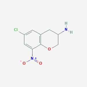 molecular formula C9H9ClN2O3 B11875605 6-Chloro-8-nitrochroman-3-amine 