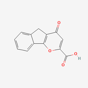 molecular formula C13H8O4 B11875617 Indeno(1,2-b)pyran-2-carboxylic acid, 4,5-dihydro-4-oxo- CAS No. 74949-94-3