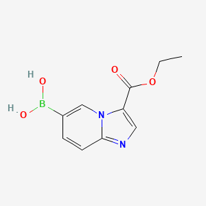 molecular formula C10H11BN2O4 B11875696 (3-(Ethoxycarbonyl)imidazo[1,2-a]pyridin-6-yl)boronic acid 