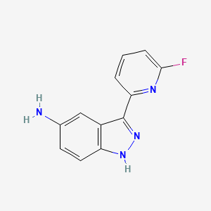 molecular formula C12H9FN4 B11875699 3-(6-fluoropyridin-2-yl)-1H-indazol-5-amine CAS No. 1356087-88-1