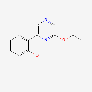 molecular formula C13H14N2O2 B11875764 2-Ethoxy-6-(2-methoxyphenyl)pyrazine CAS No. 1333222-38-0