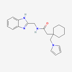 molecular formula C21H26N4O B1187579 N-(1H-benzimidazol-2-ylmethyl)-2-[1-(1H-pyrrol-1-ylmethyl)cyclohexyl]acetamide 