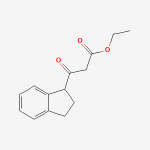 molecular formula C14H16O3 B11875857 ethyl 3-(2,3-dihydro-1H-inden-1-yl)-3-oxopropanoate 