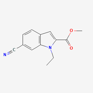 molecular formula C13H12N2O2 B11876225 methyl 6-cyano-1-ethyl-1H-indole-2-carboxylate 