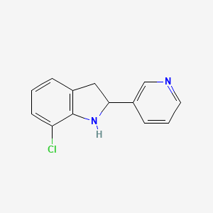molecular formula C13H11ClN2 B11876250 7-Chloro-2-(pyridin-3-yl)indoline 
