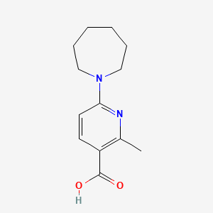 molecular formula C13H18N2O2 B11876327 6-(Azepan-1-yl)-2-methylnicotinic acid 