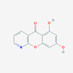 molecular formula C12H7NO4 B11876338 6,8-Dihydroxy-5H-[1]benzopyrano[2,3-b]pyridin-5-one CAS No. 85863-99-6