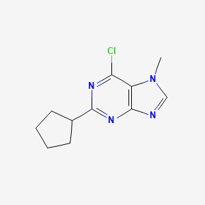 molecular formula C11H13ClN4 B11876376 6-Chloro-2-cyclopentyl-7-methyl-7H-purine 