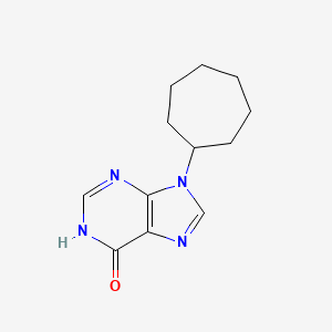 molecular formula C12H16N4O B11876599 9-Cycloheptyl-3,9-dihydro-6h-purin-6-one CAS No. 6961-61-1