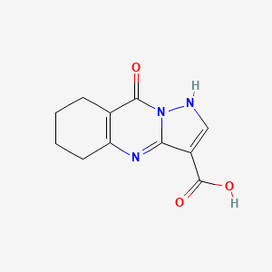 molecular formula C11H11N3O3 B11876729 9-Hydroxy-5,6,7,8-tetrahydropyrazolo[5,1-b]quinazoline-3-carboxylic acid 