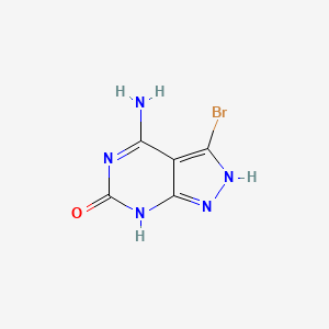 molecular formula C5H4BrN5O B11876734 4-Amino-3-bromo-1H-pyrazolo[3,4-d]pyrimidin-6(5H)-one CAS No. 353484-84-1