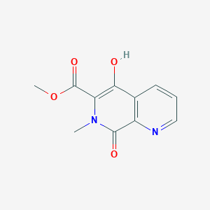 molecular formula C11H10N2O4 B11877018 Methyl 5-hydroxy-7-methyl-8-oxo-7,8-dihydro-1,7-naphthyridine-6-carboxylate 