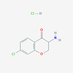 molecular formula C9H9Cl2NO2 B11877033 3-Amino-7-chlorochroman-4-one hydrochloride CAS No. 54444-45-0