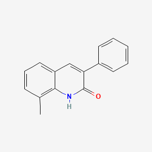 molecular formula C16H13NO B11877050 8-Methyl-3-phenyl-2-quinolinol CAS No. 1031928-51-4