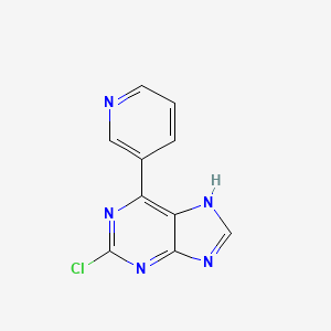 molecular formula C10H6ClN5 B11877094 2-Chloro-6-(pyridin-3-yl)-7H-purine CAS No. 918537-08-3