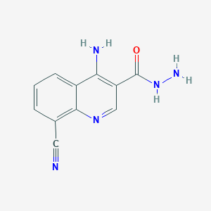 molecular formula C11H9N5O B11877162 4-Amino-8-cyanoquinoline-3-carbohydrazide 