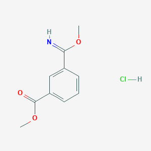 molecular formula C10H12ClNO3 B11877299 Methyl 3-[Imino(methoxy)methyl]benzoate Hydrochloride 