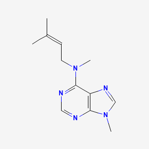 molecular formula C12H17N5 B11877389 N,9-Dimethyl-N-(3-methylbut-2-en-1-yl)-9H-purin-6-amine CAS No. 62747-82-4