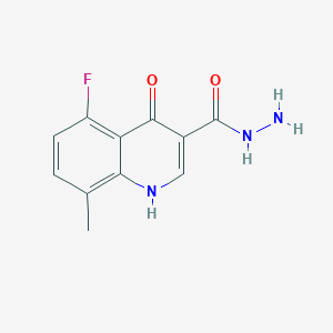 molecular formula C11H10FN3O2 B11877405 5-Fluoro-4-hydroxy-8-methylquinoline-3-carbohydrazide 