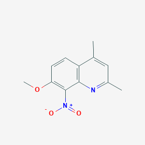 molecular formula C12H12N2O3 B11877554 7-Methoxy-2,4-dimethyl-8-nitroquinoline 
