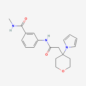 molecular formula C19H23N3O3 B1187760 N-methyl-3-({[4-(1H-pyrrol-1-yl)tetrahydro-2H-pyran-4-yl]acetyl}amino)benzamide 