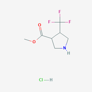 molecular formula C7H11ClF3NO2 B11877771 Methyl 4-(trifluoromethyl)pyrrolidine-3-carboxylate hydrochloride 