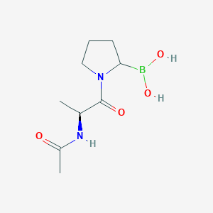 molecular formula C9H17BN2O4 B11877923 (1-((S)-2-Acetamidopropanoyl)pyrrolidin-2-yl)boronic acid CAS No. 915283-74-8
