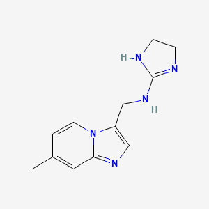 molecular formula C12H15N5 B11877948 N-((7-Methylimidazo[1,2-a]pyridin-3-yl)methyl)-4,5-dihydro-1H-imidazol-2-amine 