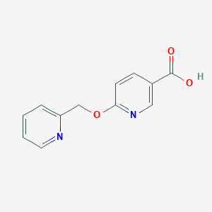 molecular formula C12H10N2O3 B11878022 6-(Pyridin-2-ylmethoxy)nicotinic acid 